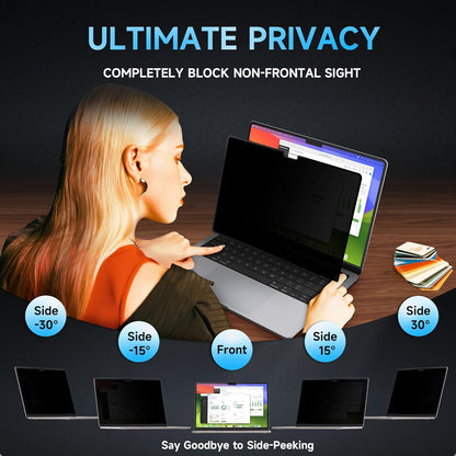 Mamol Magnetic Laptop Privacy Screen 14 inch ,16:10 Aspect Removable Anti Glare Protector Blue Light Privacy Screen Filter,Filter Shield Compatible with HP/Dell/Acer/Asus/Samsung/Lenovo/Thinkpad Envy