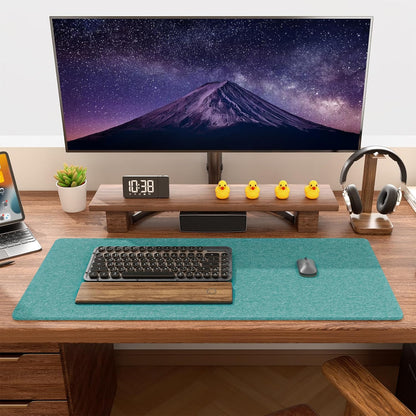 Auhoahsil Felt Desk Mat, Minimalist Large Mouse Pad XXL 35.5 x 15.7 in, Desk Matt for Desktop, Keyboard, Laptop, Computer, Office, Work from Home, Gaming, White