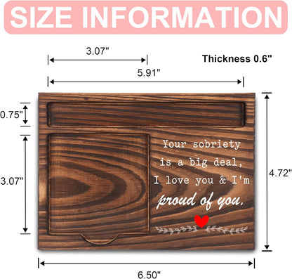 Inspirational Motivational Gifts, Encourage Gifts, Recovery Gifts, Little Reminders Sticky Note Holder, Post-it Note Dispenser for Desk, Wooden Post-it Note & Pen Holder 6.5" x 4.7" - FTA121