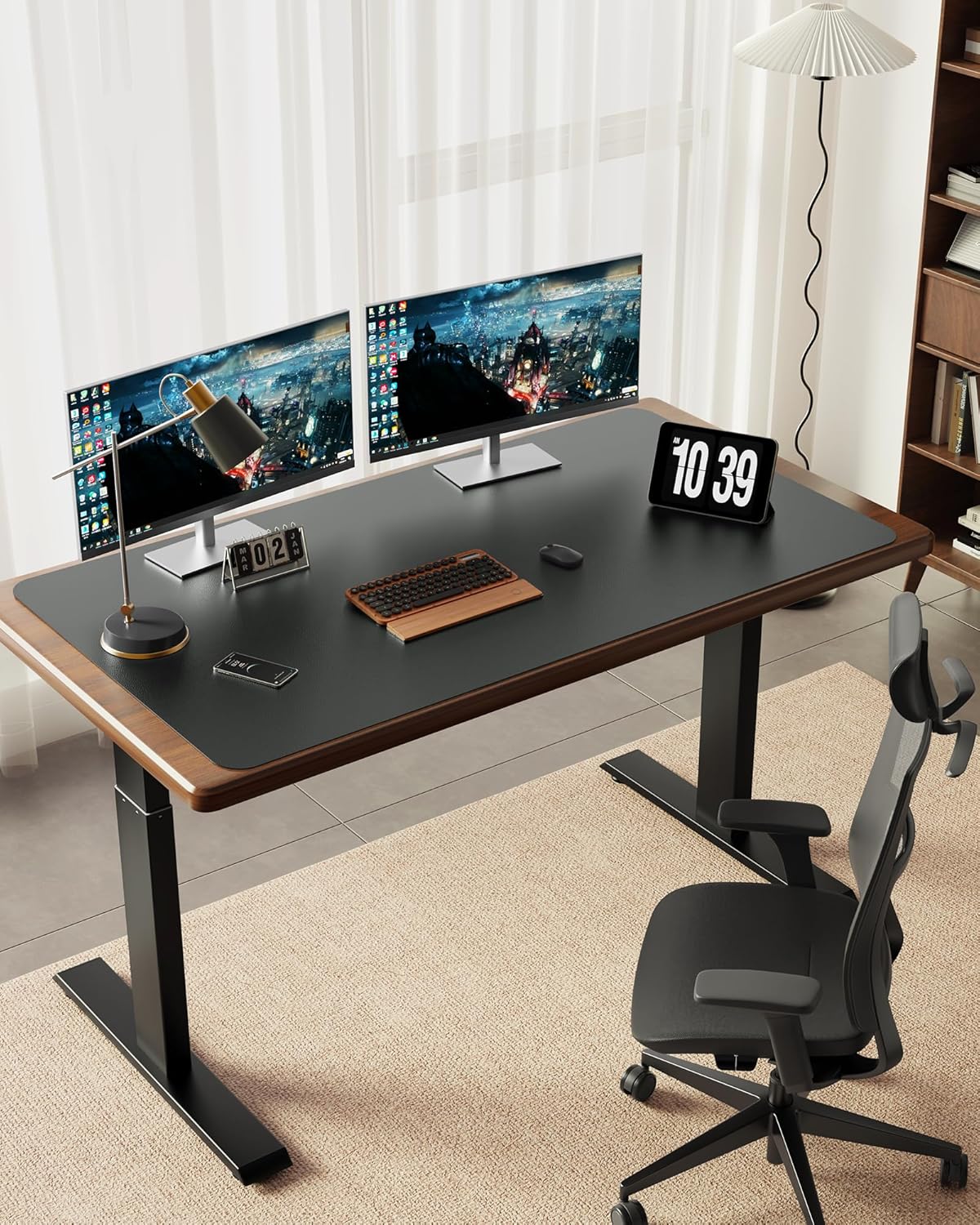 YSAGi 35.4" x 17" Large PU Leather Desk Mat for Keyboard and Mouse - Waterproof Non-Slip Desk Pad Protector for Office, Home, Writing Desk, Black