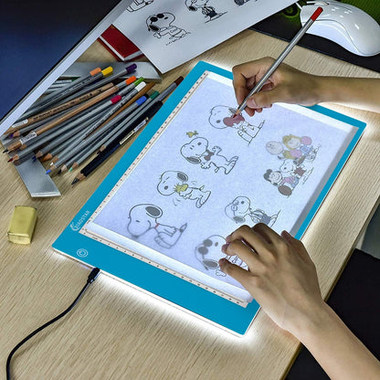 XIAOSTAR Light Box Drawing Pad A5, Tracing Board with Micro USB Cord Charge Cable and Brightness Adjustable for Artists, AnimationDrawing, Sketching, Animation, X-ray Viewing (A5) Not Rechargeable