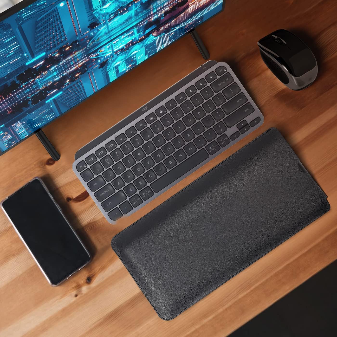Protective Keyboard Sleeve Case for Logitech MX Keys Mini Minimalist & MX Mechanical Mini Wireless Illuminated Keyboard, Logitech MX Mini PU Sleeve Bag Case, Black
