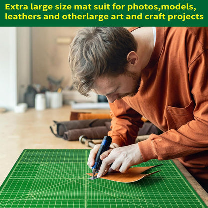 NEWBRAUG 18'' × 24'' Perfect Self Healing Cutting Mat, Non-Slip Gridded Rotary Cutting Board, Necessary for Quilting, Sewing, Craft, Fabric & Scrapbooking(Green/Black)…