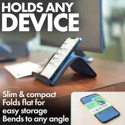 Flight Flap Airplane Phone Holder, Flexible Cell Phone Holder, Folding Cellphone Stand for Desk, Bed, Office, Treadmill - Airplane Gadgets for Long Travel Accessories - Plane Essentials (Green)