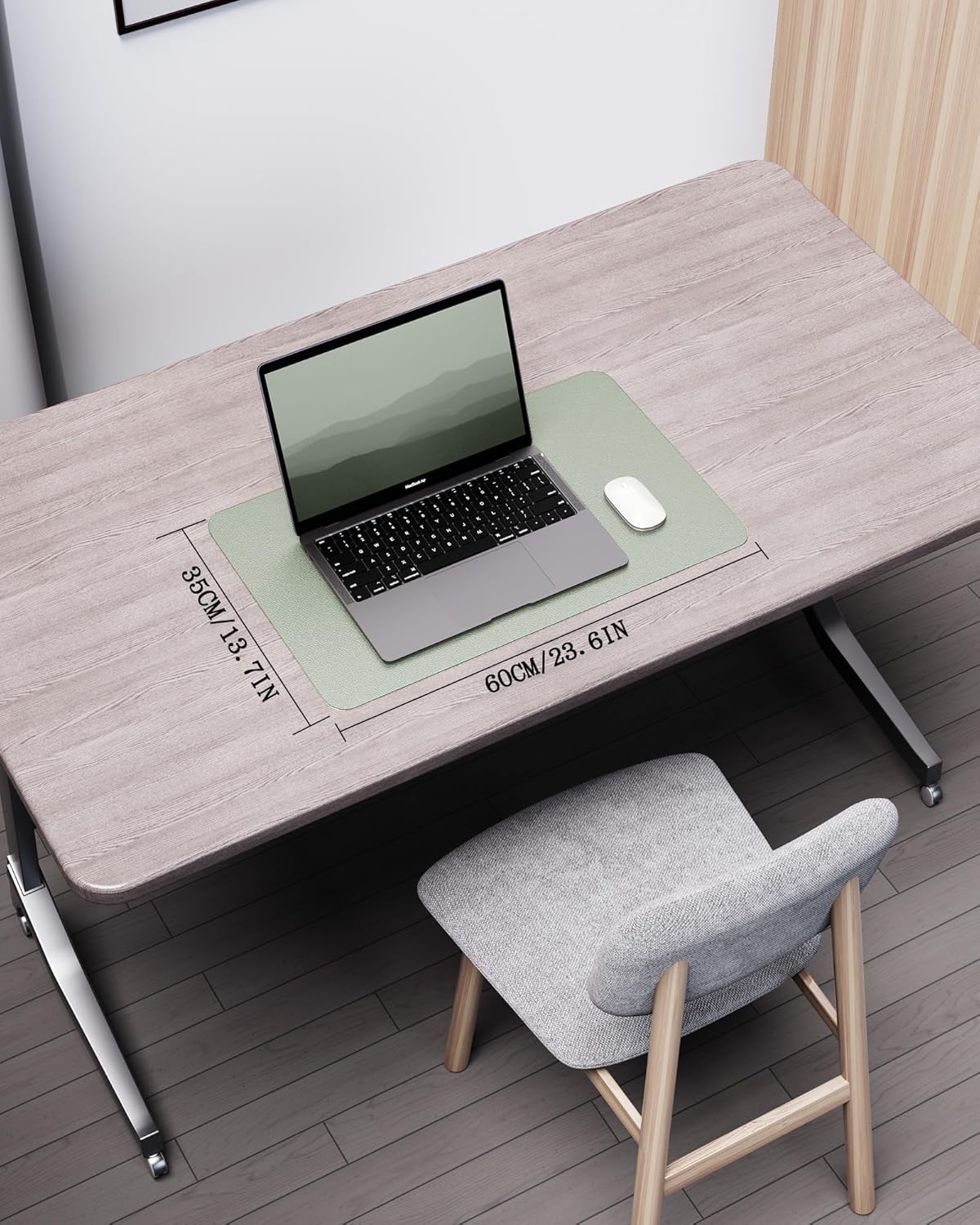 YSAGi Double-Sided Desk Pad, 31.5"x15.7"Leather Desk Mat, Eco Cork Desk Pad Protector,Large Mouse Pad,Waterproof Desk Blotter for Office/Home(Coffee)