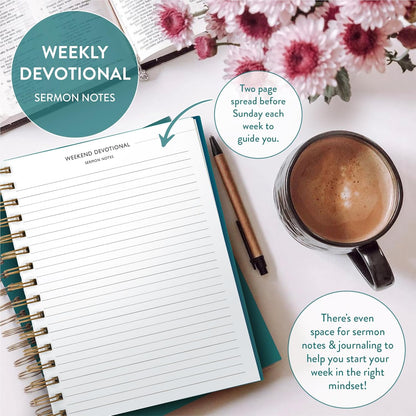 Christian Planner 2026 Daily Planner - Faith Based Monthly and Weekly Planner, Vision Board, and Habit Tracker - 2026 Calendar, Personal Organizer and Devotional Journal (Hardcover, Pine)