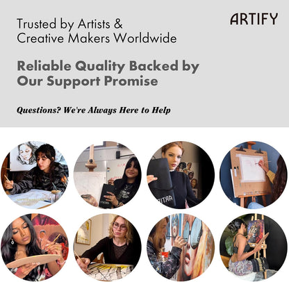 ARTIFY 25 Pieces Professional Paint Brush Set – Expert Series Synthetic Nylon Brushes for Acrylic, Oil, Watercolor, Gouache – No Shedding, Canvas Roll Case & Palette Knife, Artist Gifts Art Supplies
