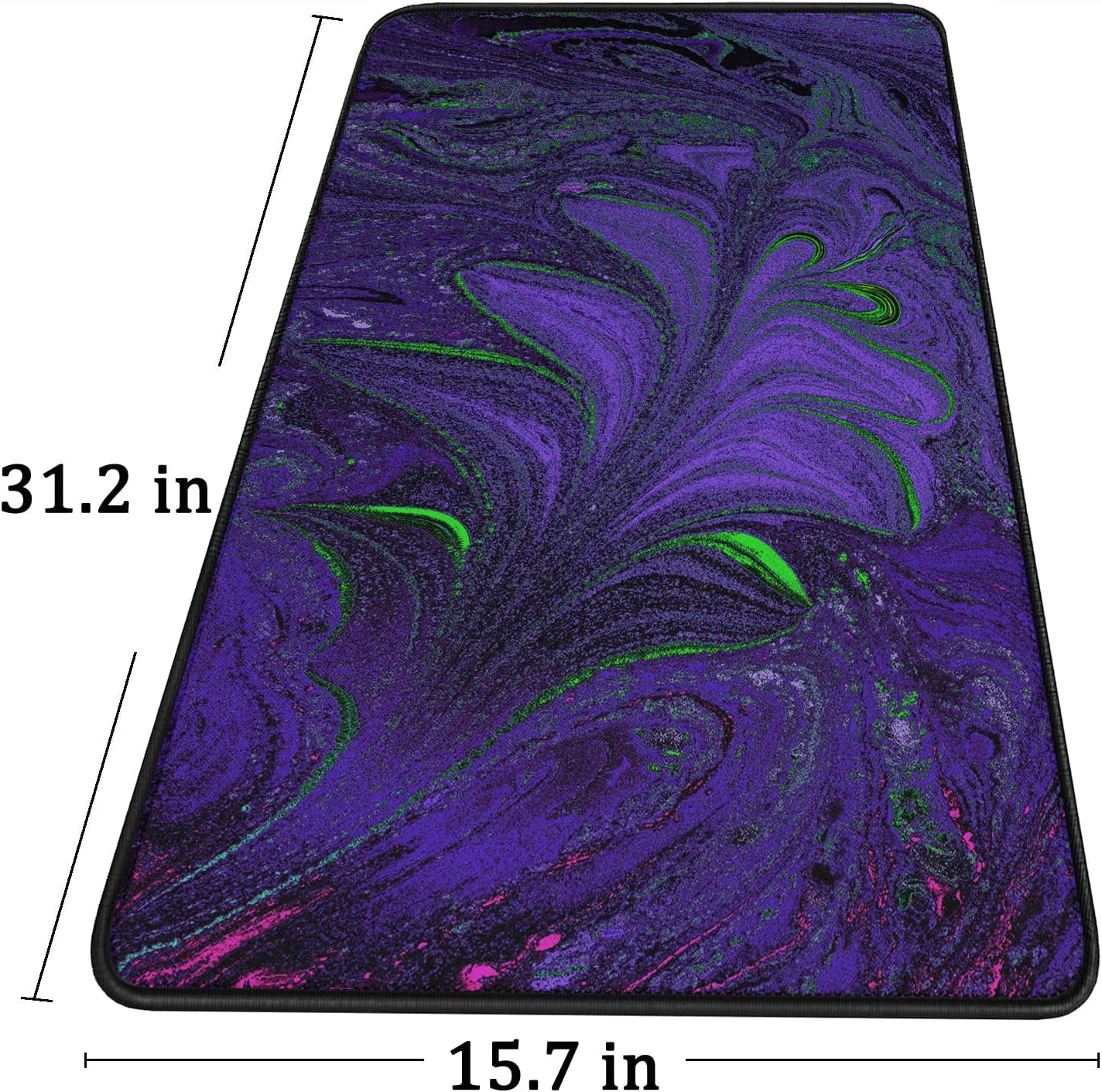 Large Extended Gaming Mouse Pad with Stitched Edges, (31.5X15.7In) Durable Non-Slip Natural Rubber Base, Waterproof Computer Keyboard Pad Mat for Esports Pros/Gamer/Desktop/Office/Home-Black