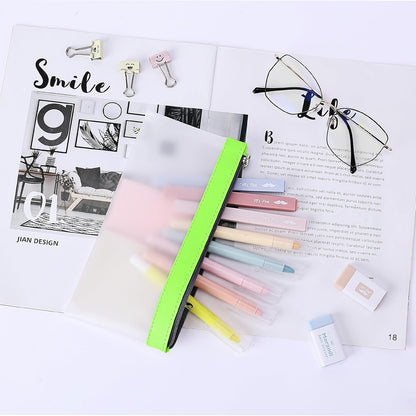 Mr. Pen- Clear Pencil Pouch, 8.50"x4.25", 3 Pack, Durable TPU Material, Medium Water-Resistant Pencil Bags with Smooth Zipper, Multipurpose Clear Pouch for Stationery, School, Office, Travel Supplies
