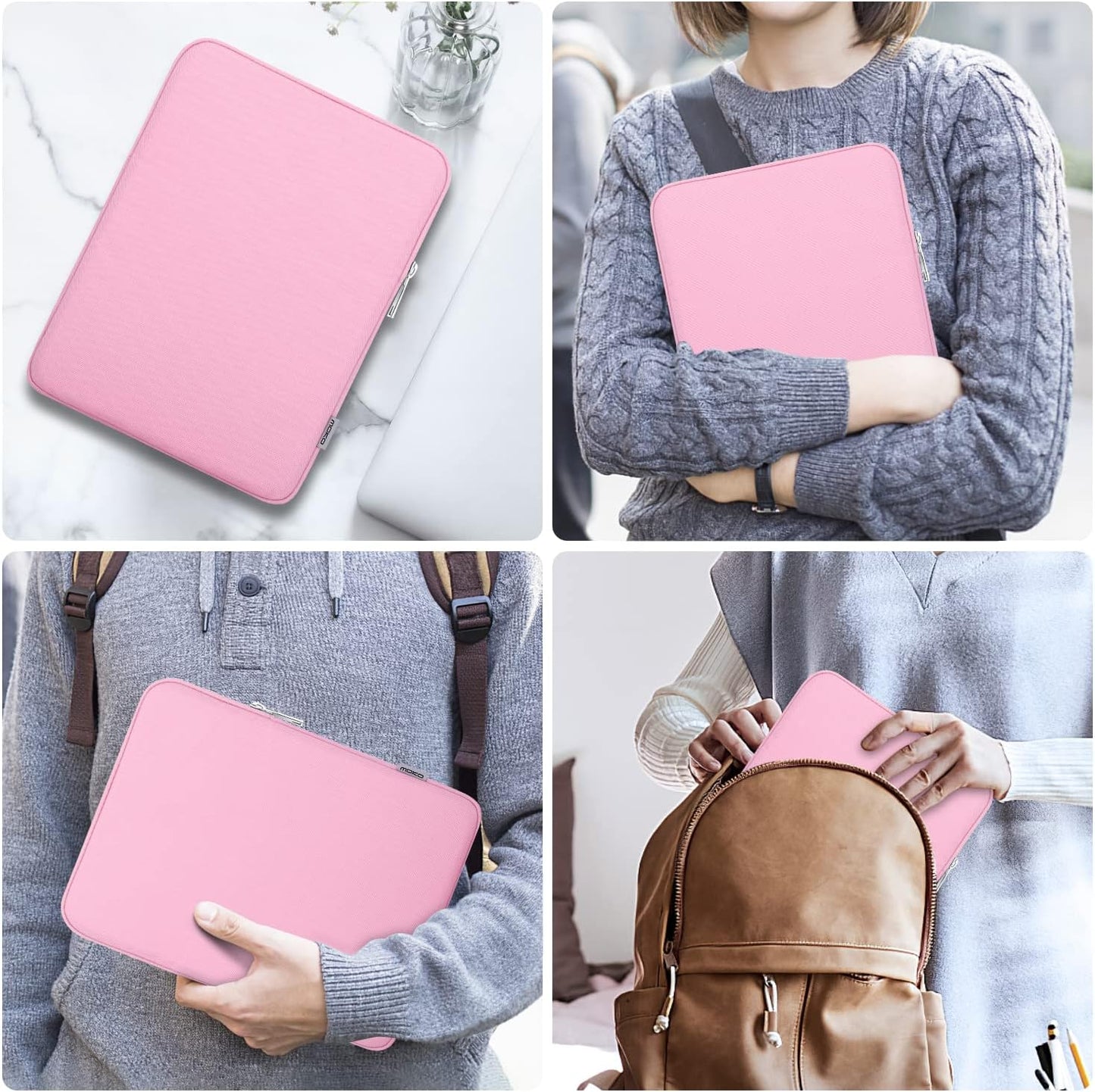MoKo 7-8 Inch Tablet Sleeve Bag, Polyester Pouch Cover Case Fits iPad mini (A17 Pro) 8.3" 2024, iPad mini 6/5/4/3/2/1, Samsung Galaxy Tab S2 8.0, Tab A 8.0, ZenPad Z8s 7.9,Black
