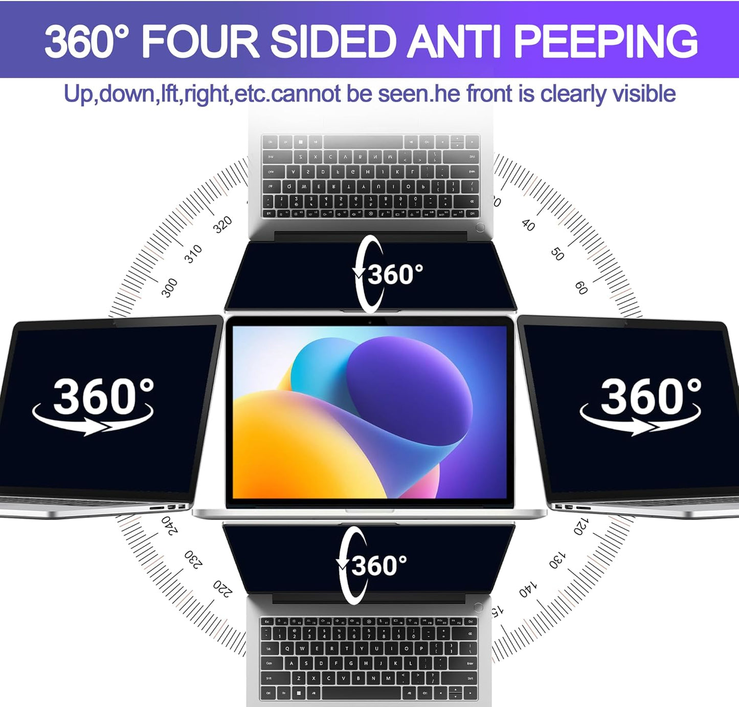 2 Pack Magnetic Hanging Computer Privacy Screen 24 Inch for 16:9 Widescreen Monitor, Removable Privacy Screen Anti Glare Blue Light Computer Screen Privacy Shield, Anti-Scratch 24in Protector Film