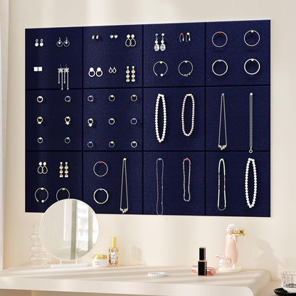 Neatsure Large Cork Board for Wall, Black Felt Bulletin Board with Pushpins, 36" x 24" 6 Panels Wall Tiles, Tack Push Pin Boards for Office