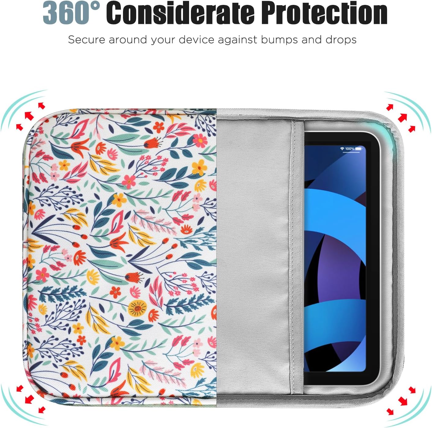 TiMOVO 9-11" Tablet Sleeve Bag for iPad 11-inch A16 2025, iPad 10.9"/10.2"| Air 11 Inch/5th/4th Gen. 10.9", Galaxy Tab A9+/A11Plus 11", Protective Bag with Pocket, Black
