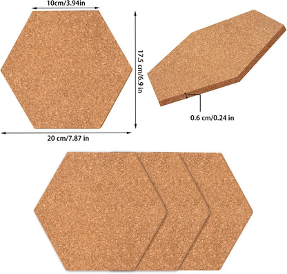 6 Pack Corkboard Strips for Walls, Self Adhesive Thick Cork Board Strips, Peel and Stick Cork Board with 50 Push Pins for Paste Notes, Photos, Schedules