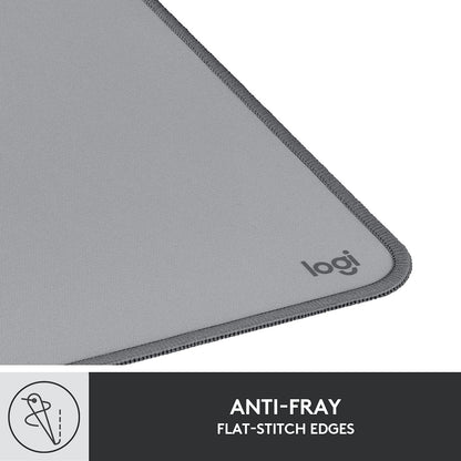Logitech Desk Mat - Studio Series, Multifunctional Large Desk Pad, Extended Mouse Mat, Office Desk Protector with Anti-Slip Base, Spill-Resistant Durable Design, in Mid-Grey