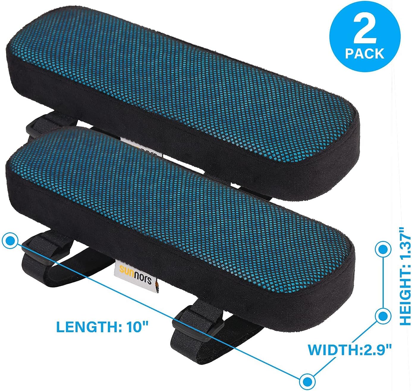 Memory Foam Chair Armrest Pad, Comfy Office Chair Arm Rest Cover for Elbows and Forearms Pressure Relief(Set of 2)
