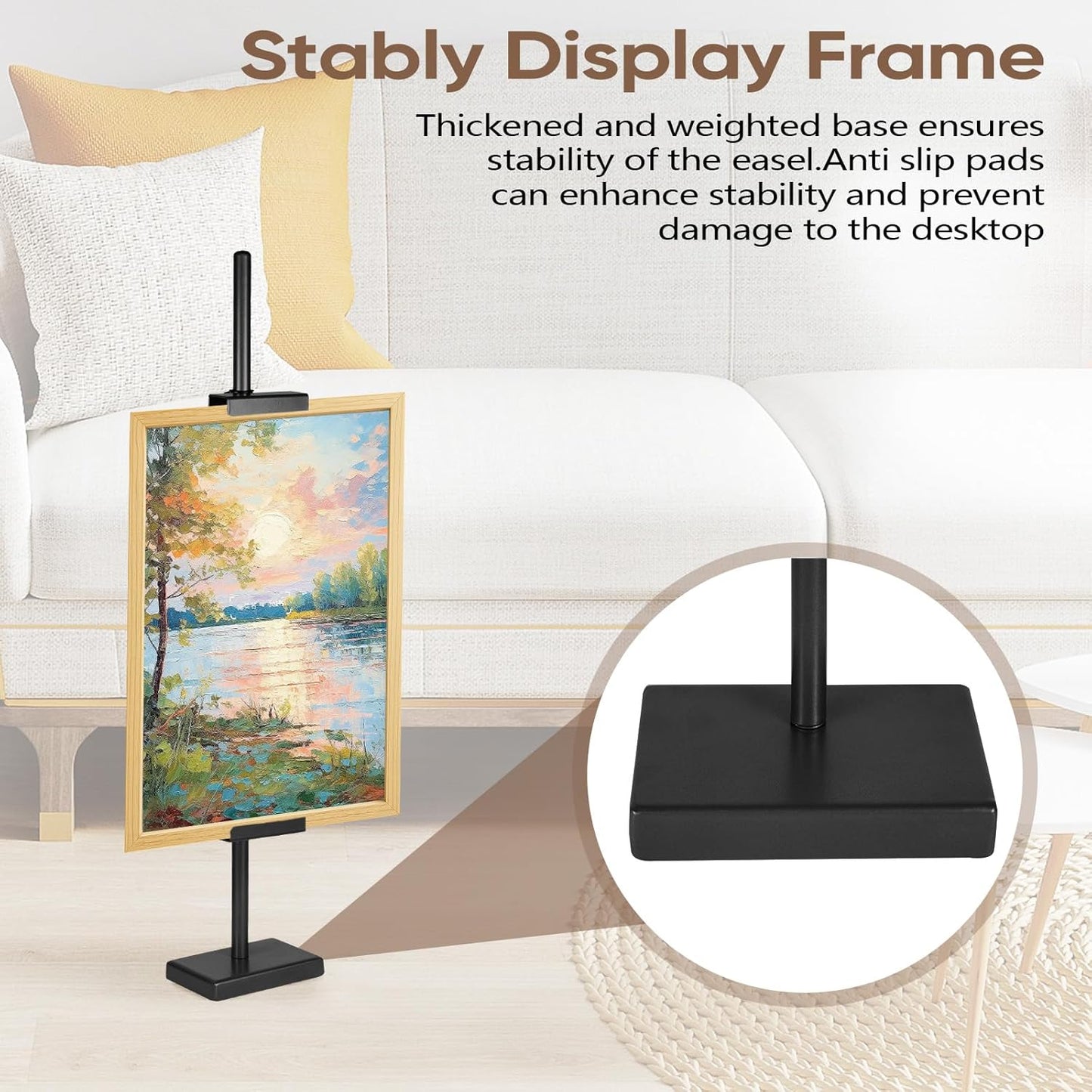 1pcs Adjustable Tabletop Easel Stand for Picture Frames, Picture Easels for Display, Gold Easel, Picture Frame Stand, Adjustable Art Easel.(18inch,Black)