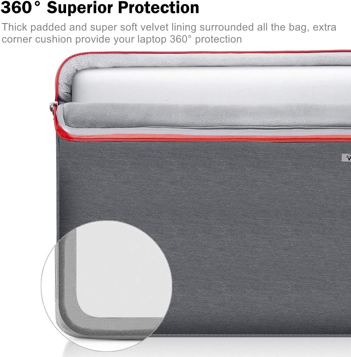 Voova Laptop Sleeve Case 15.6 16 Inch with Handle, 360° Protective Waterproof Slim Computer Bag Cover Compatible with MacBook Pro M2/M3/M4 16, HP Acer Lenovo Yoga ThinkPad Asus Laptop, Grey