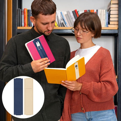 Tokusatsu 2 Pack Adjustable Elastic Pen Holder for Notebook, PU Leather Pencil Pouch with Stretchable Band, Fits Journals, Binders, Planners, Books, Portable Pen Sleeve Pouch, Off-White