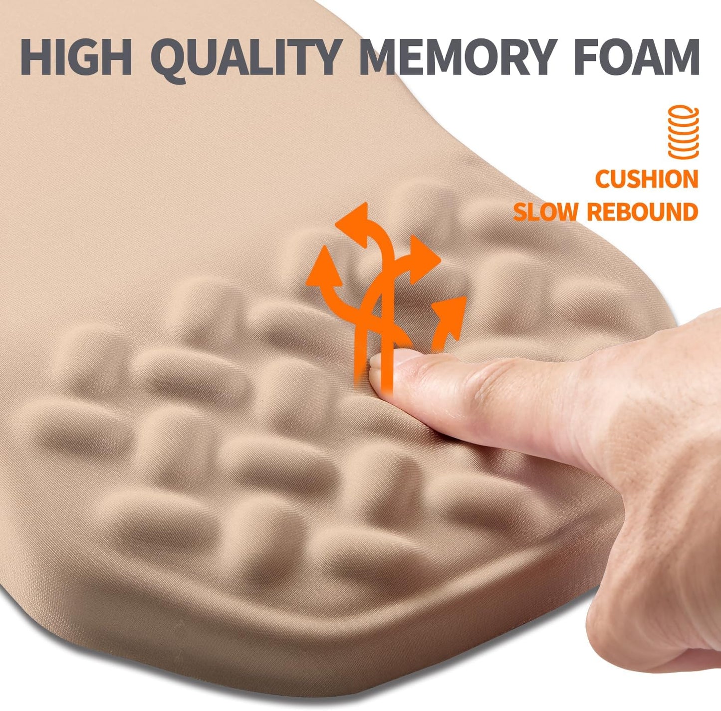 Ergonomic Slope Mouse Pad Wrist Support, Wrist Rest Mousepad for Carpal Tunnel Pain Relief with Massage Bulge and Slow Rebound Memory Foam (12x8 inch, Black)