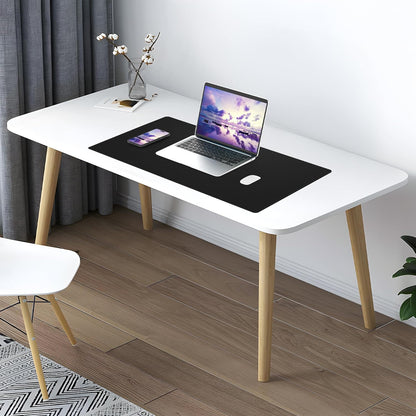 AFIING Large Desk Mat 47" x 17", Dual-Sided Natural Cork & PU Leather Desk Pad, Non-Slip Waterproof Mouse Pad for Office, Home & Gaming, Black