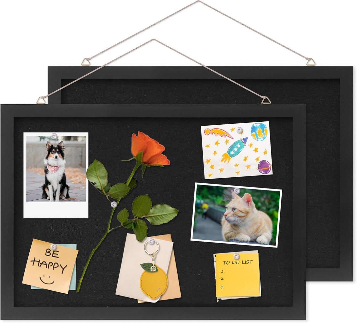 DAHAPYBOO Cork Board with Linen White,Bulletin Board 17"x12" Hanging Corkboards for Office Home School Message Board or Vision Board Decoration.