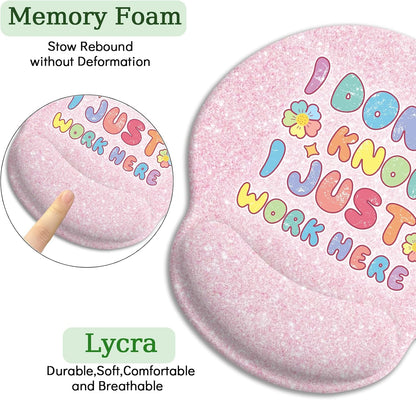 LIMKRIAN Cat Ergonomic Mouse Pad with Wrist Rest, Gaming Mouse Pad with Wrist Support, Funny Mouse Pads for Desk, Computer Mousepad with Non-Slip Pain Relief PU Base, Cute Office Desk Accessories