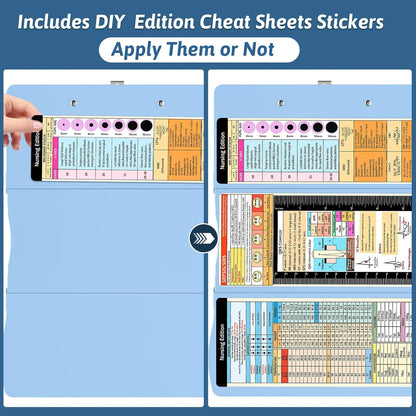 Clipboard Foldable Without Edition Cheat Sheets Aluminum 3 Layers Foldable Clipboards Pocket Size Profile Clip Clipboards Notepad for Students, Nurses,Contractor Trucker Driver