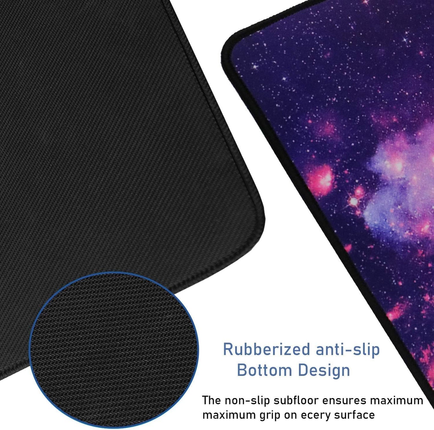 Large Extended Gaming Mouse Pad with Stitched Edges, (31.5X15.7In) Durable Non-Slip Natural Rubber Base, Waterproof Computer Keyboard Pad Mat for Esports Pros/Gamer/Desktop/Office/Home-Black