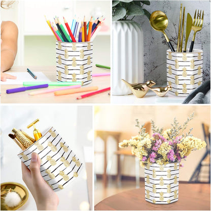 Pen Holder, Pencil Holder for Desk, Marble Desk Organizer Cute, Durable Ceramic Pencil Cup, Decorative Makeup Brush Holder Cup, Stationery Holder for Office, Home, Gray Marble