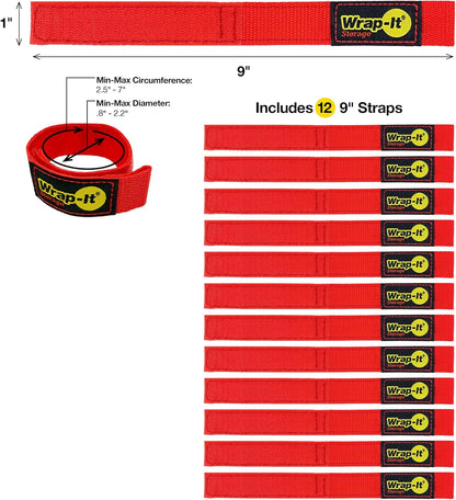 Quick-Straps by Wrap-It Storage - Assorted 20-Pack Black - Hook and Loop Hose and Cable Organizers