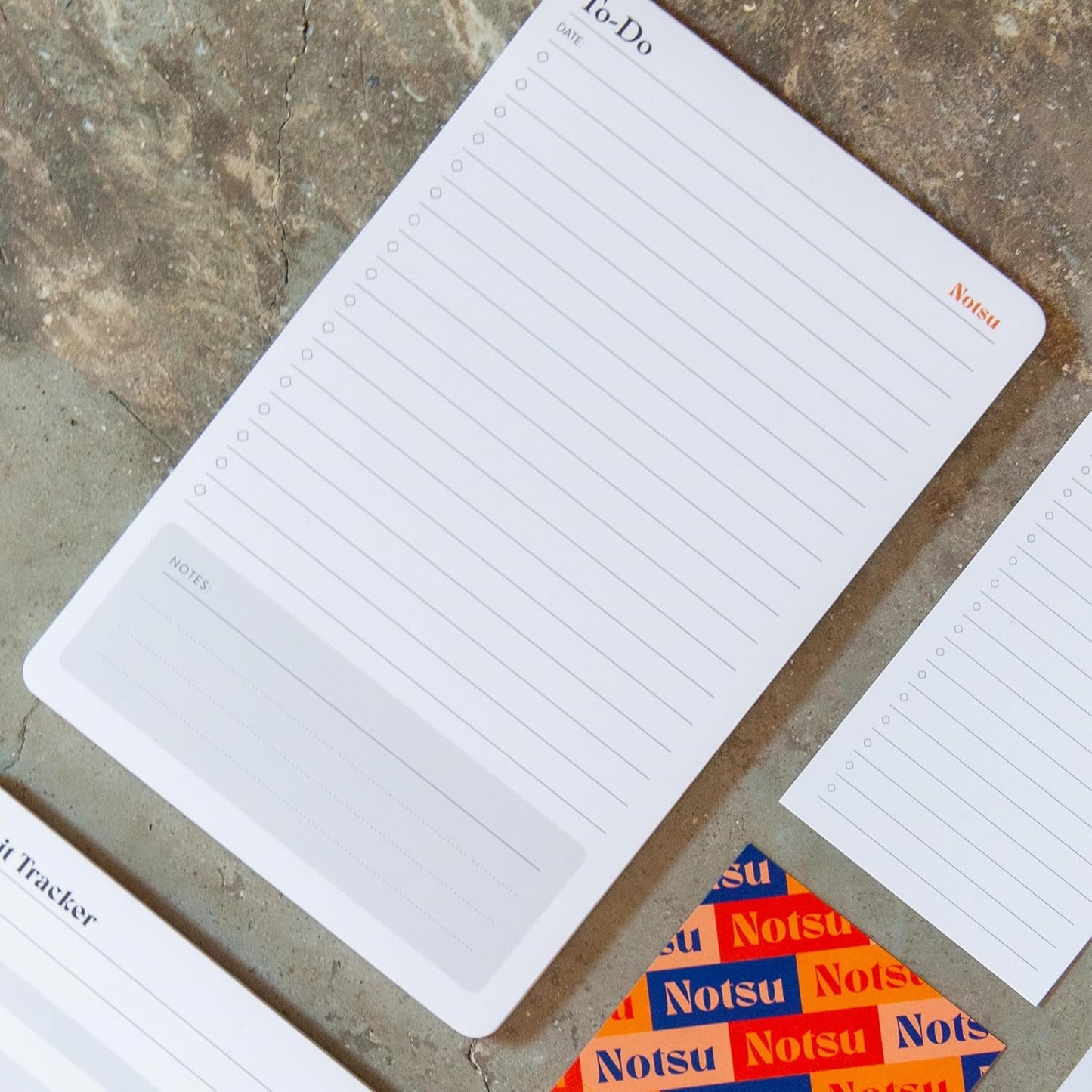 Notsu Dot Grid Desk Notepad 2 Pack | Minimalist Dotted Memo Mouse Pads with Premium Thick Paper, Small 5.5" x 8.5"
