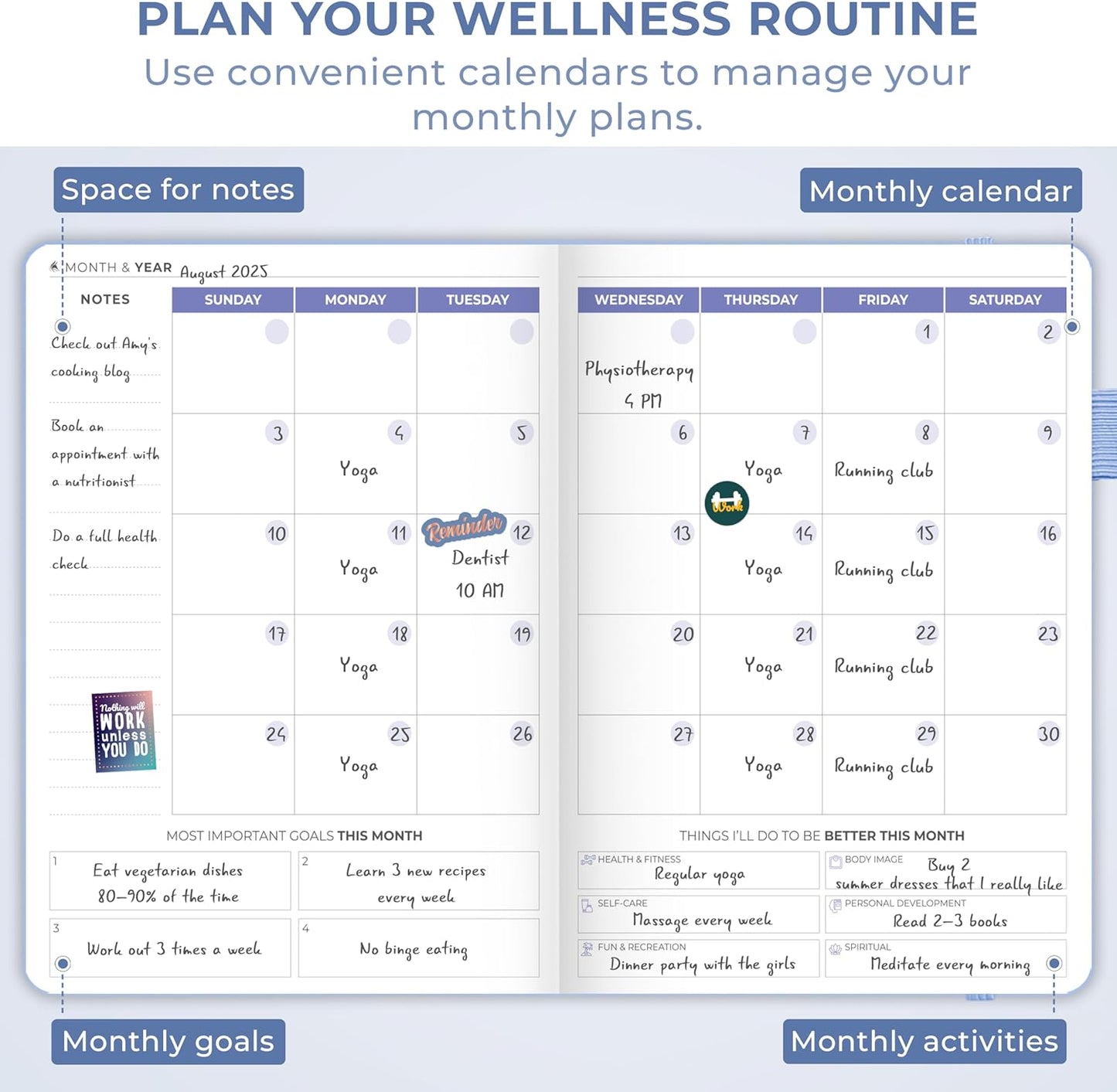 Clever Fox Fitness & Food Journal – Nutrition & Workout Planner for Women & Men – Diet & Gym Exercise Log Book with Calendars, Diet & Training Trackers - Undated, A5 Size, Hardcover (Forest Green)