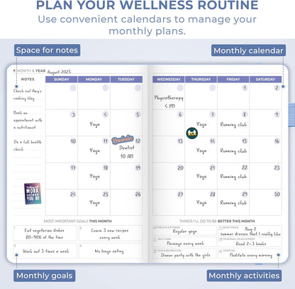 Clever Fox Fitness & Food Journal – Nutrition & Workout Planner for Women & Men – Diet & Gym Exercise Log Book with Calendars, Diet & Training Trackers - Undated, A5 Size, Hardcover (Forest Green)