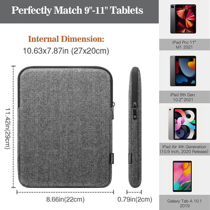 MoKo 7-8 Inch Tablet Sleeve Bag, Polyester Pouch Cover Case Fits iPad mini (A17 Pro) 8.3" 2024, iPad mini 6/5/4/3/2/1, Samsung Galaxy Tab S2 8.0, Tab A 8.0, ZenPad Z8s 7.9,Black