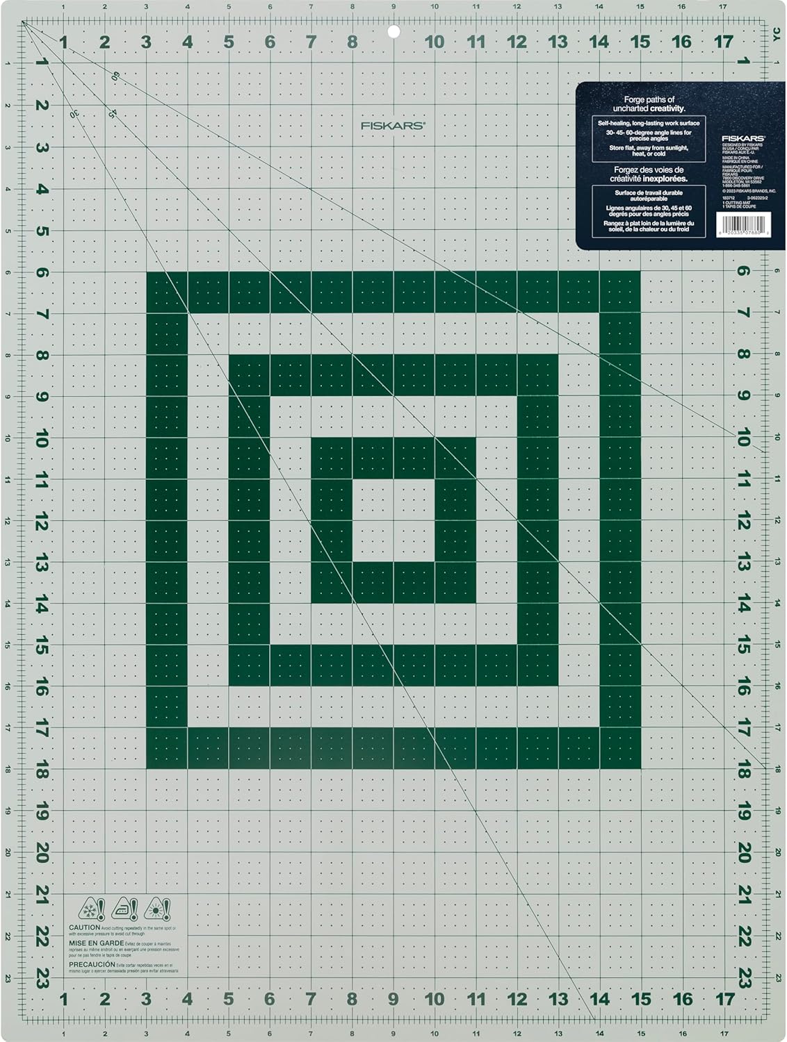 Fiskars Self Healing Cutting Mat with Grid for Sewing, Quilting, and Crafts - 18" x 24 Grid Lilac/Mountain Haze