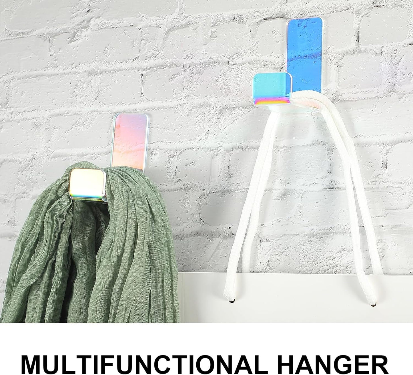 Weewooday 4 Pieces Headphone Hanger Holder Desk Adhesive Headphone Hook Wall Mount Headset Stand Acrylic Holder with Glues for General Purpose Game Earphone(White)