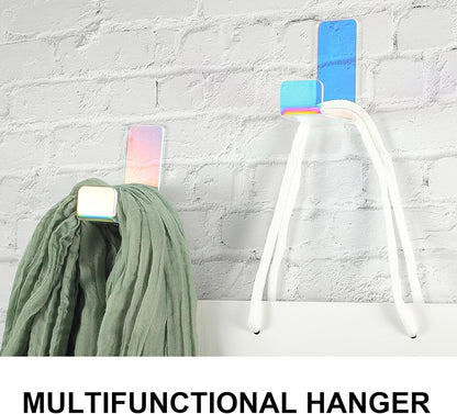 Weewooday 4 Pieces Headphone Hanger Holder Desk Adhesive Headphone Hook Wall Mount Headset Stand Acrylic Holder with Glues for General Purpose Game Earphone(White)