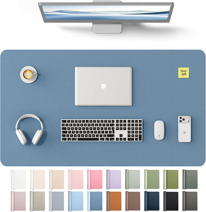 YSAGi Leather Desk Pad Protector, Large Mouse Pad, Non-Slip PU Leather Desk Blotter, Waterproof Writing Pad for Office and Home (31.5" x 15.8", Eggshell) - Colors A