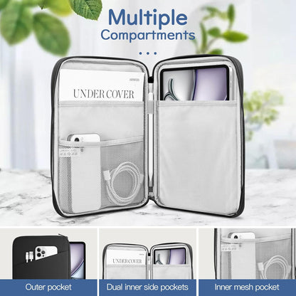 Dadanism 9-11" Tablet Sleeve Bag Carrying Case for iPad (A16) 11th Gen 11", iPad 10th Gen 10.9" Air 5/4, iPad Air M4/Pro 11", iPad 9/8/7th, Galaxy Tab A11+ Plus 11", Remarkable 2 10.3", Black
