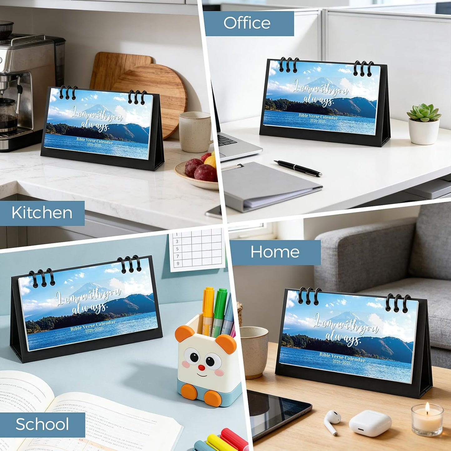 KONVINIT Small Desk Calendar 2026-2027, 6.3" x 3.1", 2026 Desk Calendar - Runs From January 2026 Until December 2027, 24 Months Mini Desktop Calendar for School, Home and Office Supplies