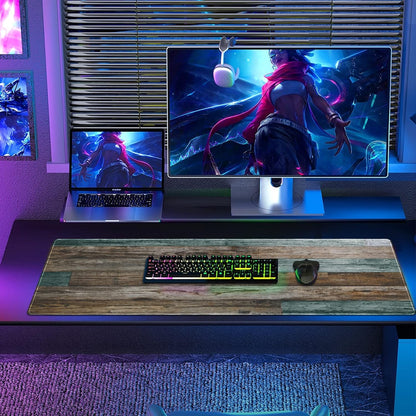 Galdas Mouse Pad For Gaming,Forest Background Pattern XXL XL Large Mouse Mat Long Extended MousePad Desk Mat Non-Slip Rubber Mice Pads Stitched Edges Thin (31.5 x 11.8 x 0.12 Inches) Tree