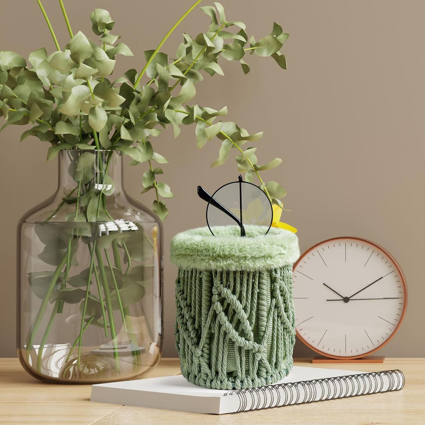 HOSROOME Glasses Holder for Nightstand Boho Decor Eyeglass Holder Stand for Office Desk Organizer