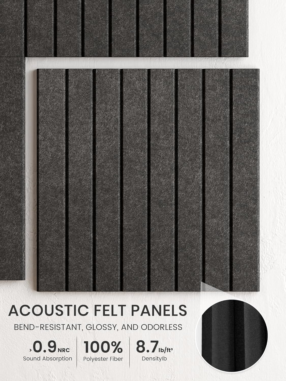 Bumusty Large Cork Board Alternative-48 x 36" Felt Bulletin Board Tiles, with 30 Pushpins, 70 Adhesive Tabs, Fine-Stripe 12-Pack, Cork Boards for Office Push Pin Board Felt Board-Oatmeal