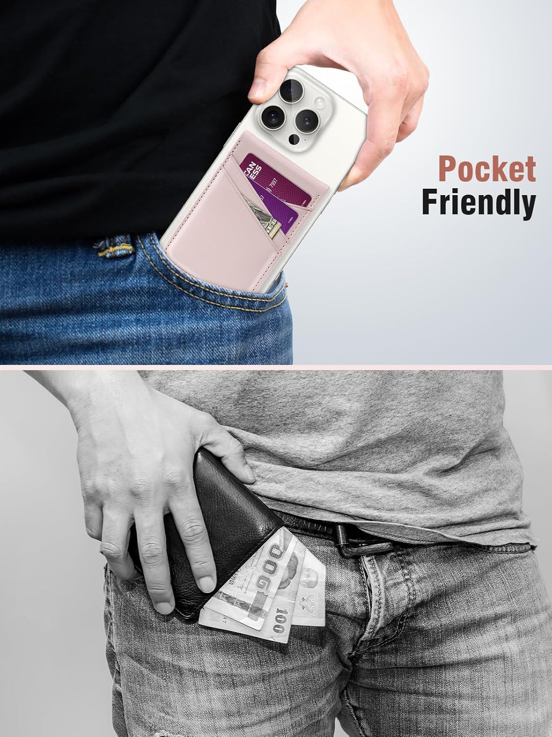 TopMade for Magsafe Wallet, Works with Apple Find My, Strongest Magnetic Wallet for iPhone 17/16/15/14/13/12 Series, Leather Magnetic Card Holder with Tracker, 7 Cards Holder, RFID Blocking, Black