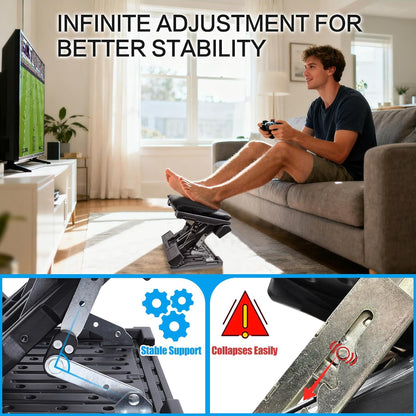 Scalebeard Foot Rest for Under Desk at Work,Height Adjustable Infinite Angle Ergonomic Foldable Footrest for Office, Gaming,Computer, Removable Pad Desk Foot Stool with Massage Beads,for All Seasons