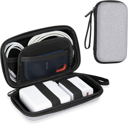Ginsco Hard Shell Protection Case Electronic Accessories Organizer Pouch for MacBook Air/pro Adapter Chargers Cables Power Bank, for Sandisk Portable SSD Flash Disk SD Card (Black)