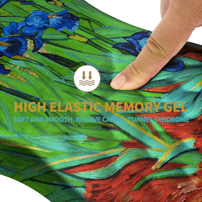 Hokafenle Ergonomic Mouse Pad Wrist Support with Massage Design, Wrist Rest Pain Relief Mousepad with Memory Foam&Non-Slip PU Base, Mouse Pads for Wireless Mouse & Desk (12x8 inch,Black)
