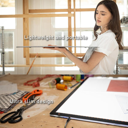 Daylight Wafer 3 Light Pad (A2+) Dimmable with Memory Function, Perfect for Tracing, Sketching, Scrapbooking and Other Craft Projects,18X23.5 inches, Black