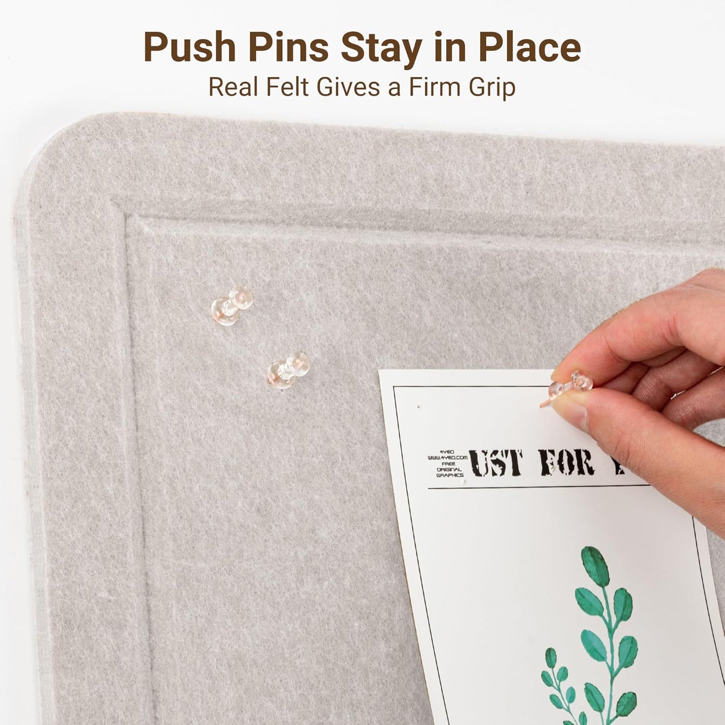 AKTOP Bulletin Board, 24" x 16" Foldable Felt Notice Pin Board for Wall, Decorative CorkBoard Photo Display Board with Self-Adhesive Tape, Vision Board Cork Board Alternative with 25 Pushpins - Latte